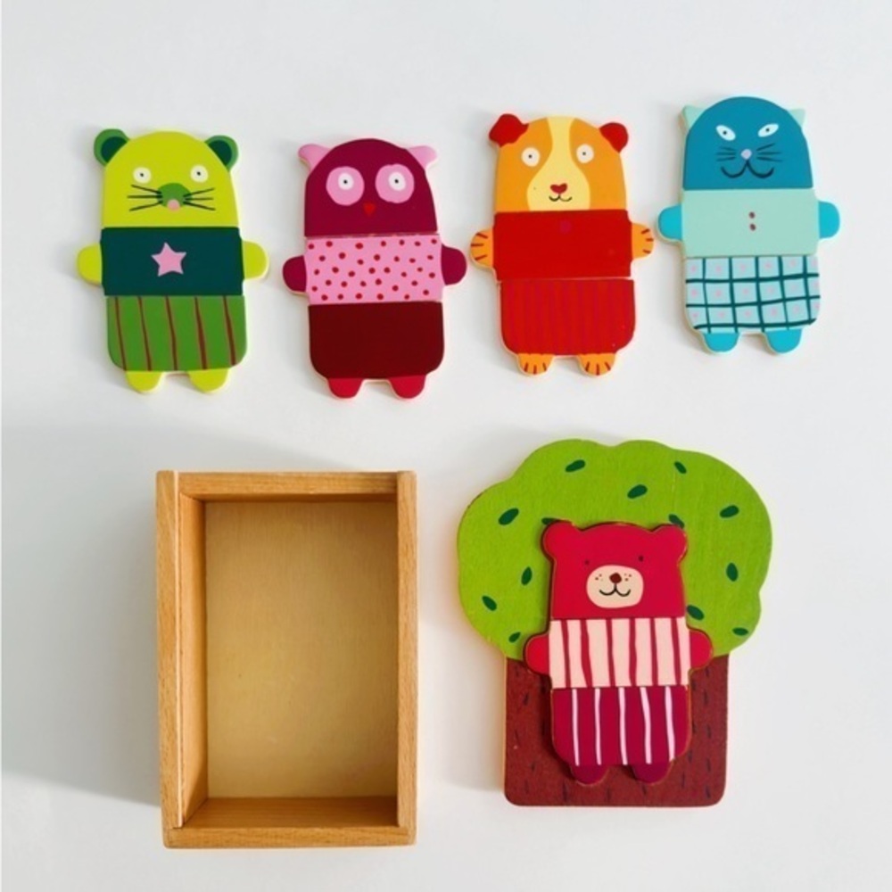 Djeco - Wooden Mix 'n Match Animal Puzzles